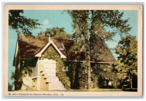 1952 St. John Presbyterian Church Windsor Nova Scotia Canada Postcard