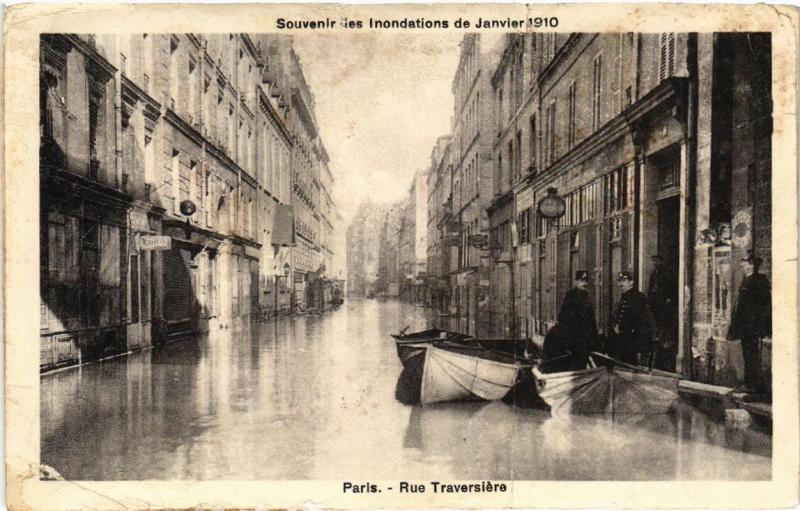 CPA Souvenir des Inondations. PARIS Rue Traversiere (561926)