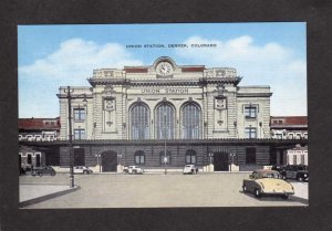 CO Union Railroad Train Station Depot Denver Colorado Linen Postcard