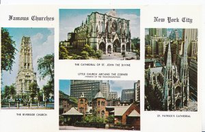 America Postcard - Views of Famous Churches of New York   1990