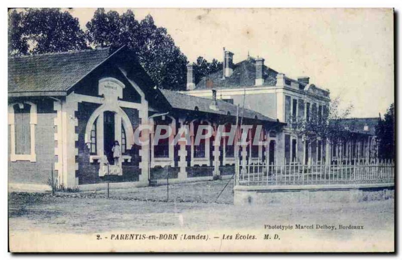 Parentis Old Postcard The schools