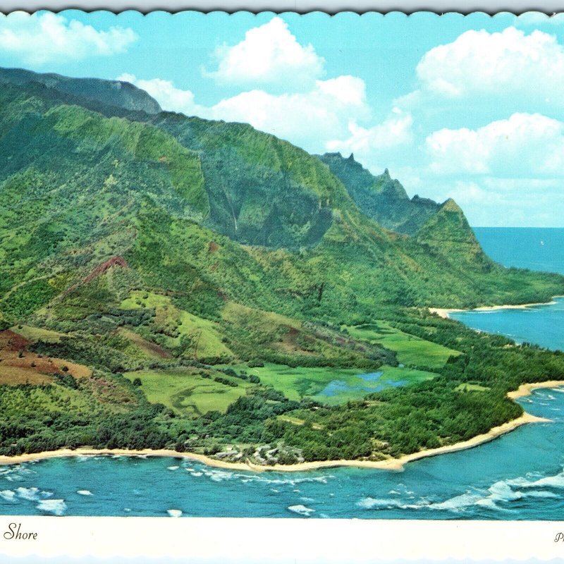 c1970s Kauai, Hawaii North Shore Coastal Cliffs Beaches Aerial Chrome 4x6 PC M24