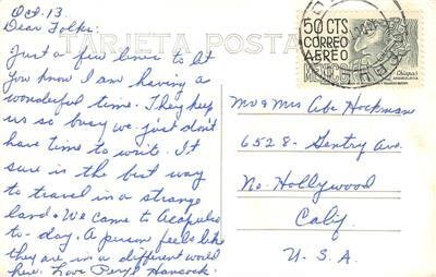 RPPC Edificio de Correos y Banco de Mexico 1959 Vintage Postcard 