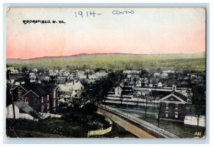 1914 Aerial View of Buildings in Moorefield West Virginia WV Posted Postcard 