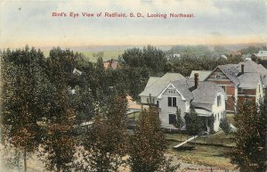 Wheelock Postcard Bird's Eye View Of Redfield SD Lookng Northeast Spink County