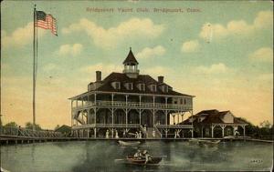 Bridgeport CT Bridgeport Yacht Club Boat c1910 Postcard