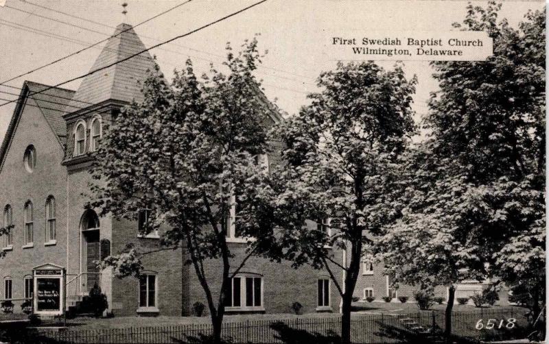 First Swedish Baptist Church, Wilmington, Delaware Vintage Postcard F21