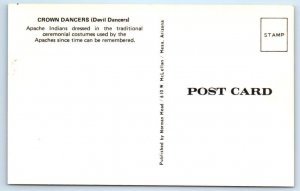 Native American APACHE CROWN DANCERS (Devil Dancers) c1960s Indian Postcard 