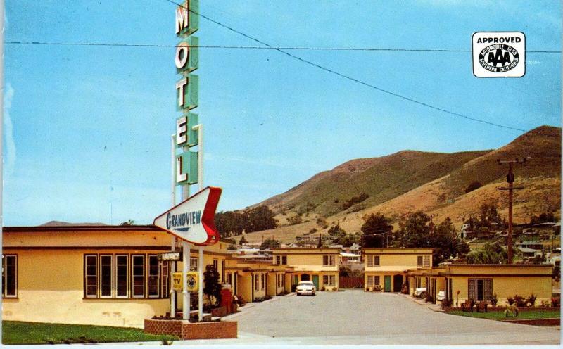 SAN LUIS OBISPO, CA    GRANDVIEW  MOTEL    c1950s  Cars  Roadside  Postcard