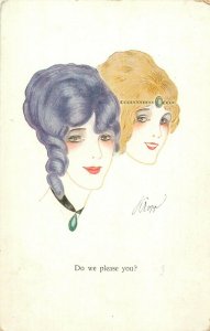 Do we please you? art nouveau by artist Paul Kropp glamor Belle Epoque ladies