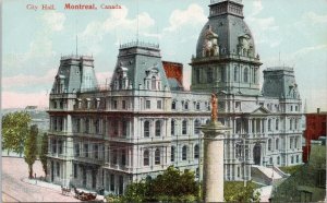 City Hall Montreal QC Quebec 1908 Newmarket Duplex Cancel Postcard E82