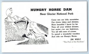 c1905's Hungry Horse Dam Mountains River Glacier National Park Montana Postcard