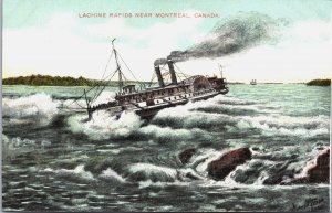 Canada Lachine Rapids Near Montreal Vintage Postcard C093