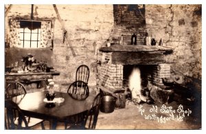 RPPC Old Stone Shop Interior, Wallingford, VT Postcard