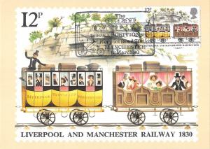 B99468 liverpool and manchester 1830 postcard  uk  train railway oldtimer