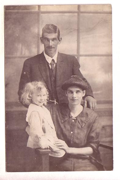 Real Photo, Family Portait, Man with Woman and Child, Photographer