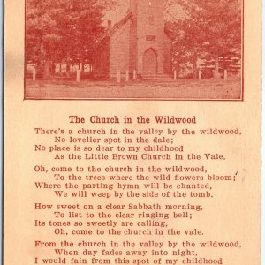 c1910s Nashua, IA Bradford Church Little Brown Wildwood Music Song Postcard A20
