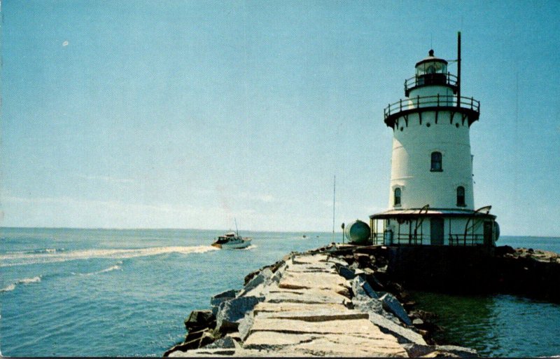 Connecticut Old Saybrook Outer Lighthouse At Entrance To Connecticut River