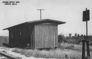 Harjo Oklahoma OCA Railroad Depot Real Photo Antique Postcard K89763