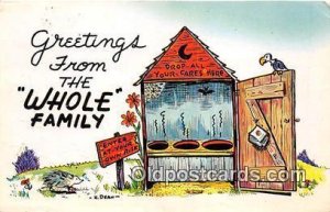 Greetings from the Whole Family H Dean Outhouse 1961 