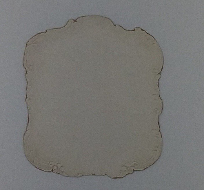 Die Cut Embossed Card - Fancy Dressed Victorian Couple Marked E.B. - Blank Back