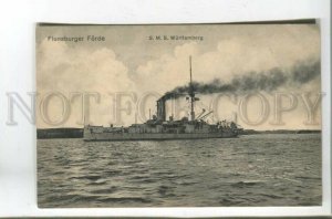 477402 WWI German navy fleet Wurttemberg military ship mail Vintage photo RPPC