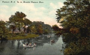 Vintage Postcard 1910 Up The Beautiful Pawtuxet River Rhode Island RI Nature