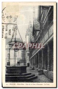 Old Postcard Beaune Hotel Dieu Corner of the Court of Honor The Well