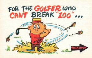 Postcard Comic For the Golfer Who Can't Break 100