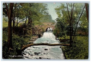 c1950's The Mill Dam Falls Bridge Boiling Spring Park Pennsylvania PA Postcard