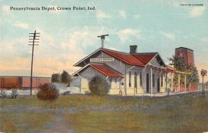 Crown Point Indiana Pennsylvania Depot Train Station Vintage Postcard AA4270