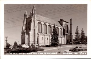 Real Photo PC Cathedral of St. John the Evangelist Episcopal Spokane Washington