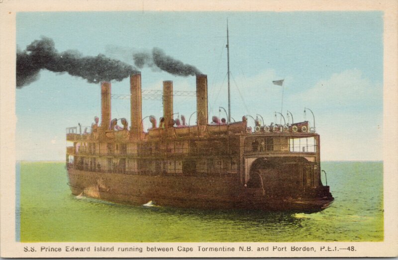 SS Prince Edward Island btwn Cape Tormentine NB & Port Borden PE Postcard F18