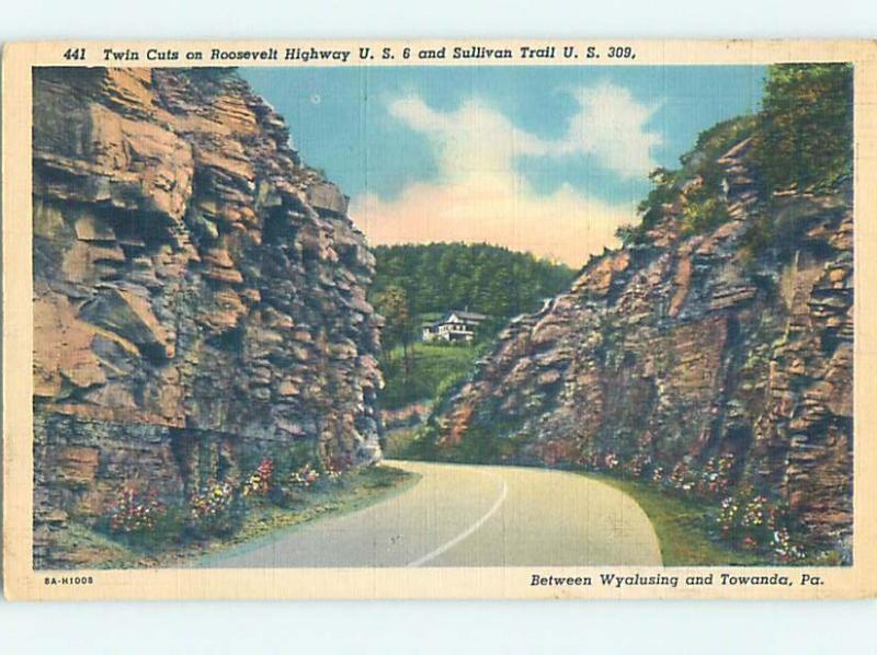 Linen RUSTIC SCENE Wyalusing And Towanda - Near Scranton Pennsylvania PA hk3726