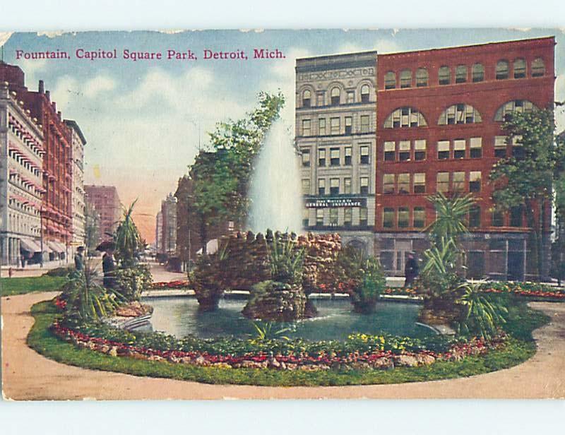 Divided-Back GENERAL INSURANCE BUILDING IN BACKGROUND Detroit Michigan MI hk7840