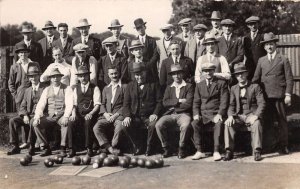 Lawn Bowling Bowlers Sports Real Photo Vintage Postcard AA84280