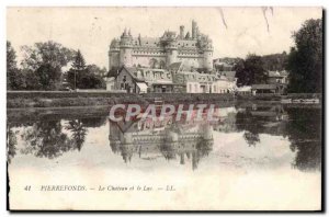 Old Postcard Pierrefonds Castle and Lake