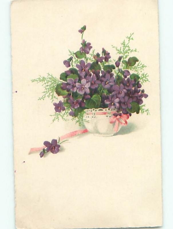 Very Old Foreign Postcard BEAUTIFUL FLOWERS SCENE AA4800