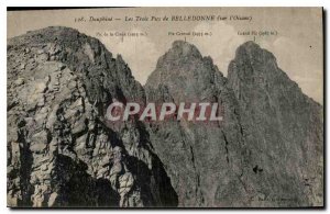 Old Postcard Dauphine Three Peaks Belledonne on Oisans