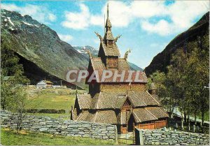 Postcard Modern Norway Borgund stave church