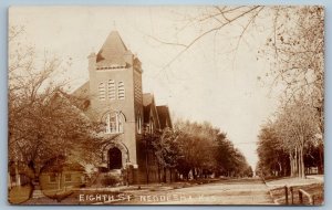 1910 Eight St. Church Scene Neodesha Kansas KS RPPC Photo Antique Postcard