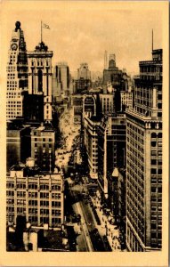 Broadway Showing Time Square & Paramount Theatre Building NYC RP Postcard PC184