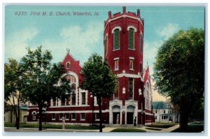 c1910 First Methodist Episcopal Church Exterior Building Waterloo Iowa Postcard