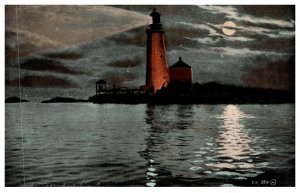 Massachusetts Boston Grave's Light  at night