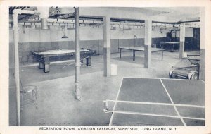 POOL REC ROOM AVIATION BARRACKS SUNNYSIDE LONG ISLAND NEW YORK MILITARY POSTCARD