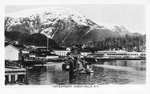 Ocean Falls BC Canada view of waterfront tinted real photo pc Y11281 