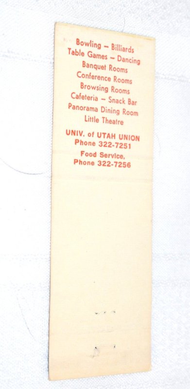 University of Utah Union 20 Strike Matchbook Cover