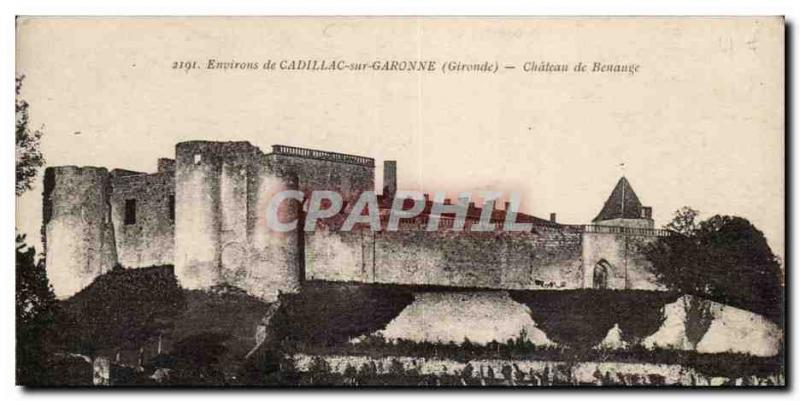 Old Postcard surroundings Cadillac sur Garonne Chateau de Benauge