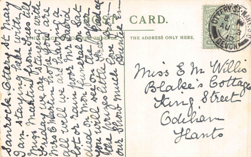 England Ottery St Mary 1910 vintage postcard