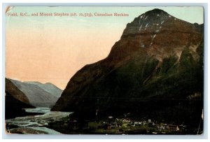 1912 Field B.C. and Mount Stephen Canadian Rockies Canada Antique Postcard